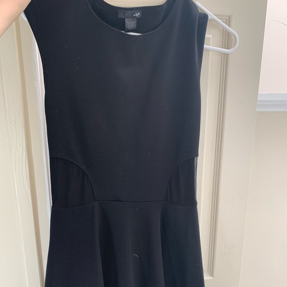 Aqua black fitted dress with cut out